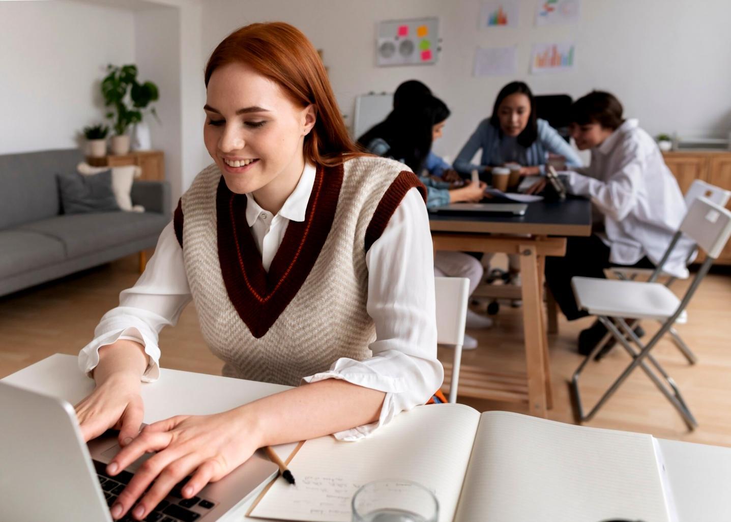 Moderne Büroumgebung mit strategischen Planungsunterlagen